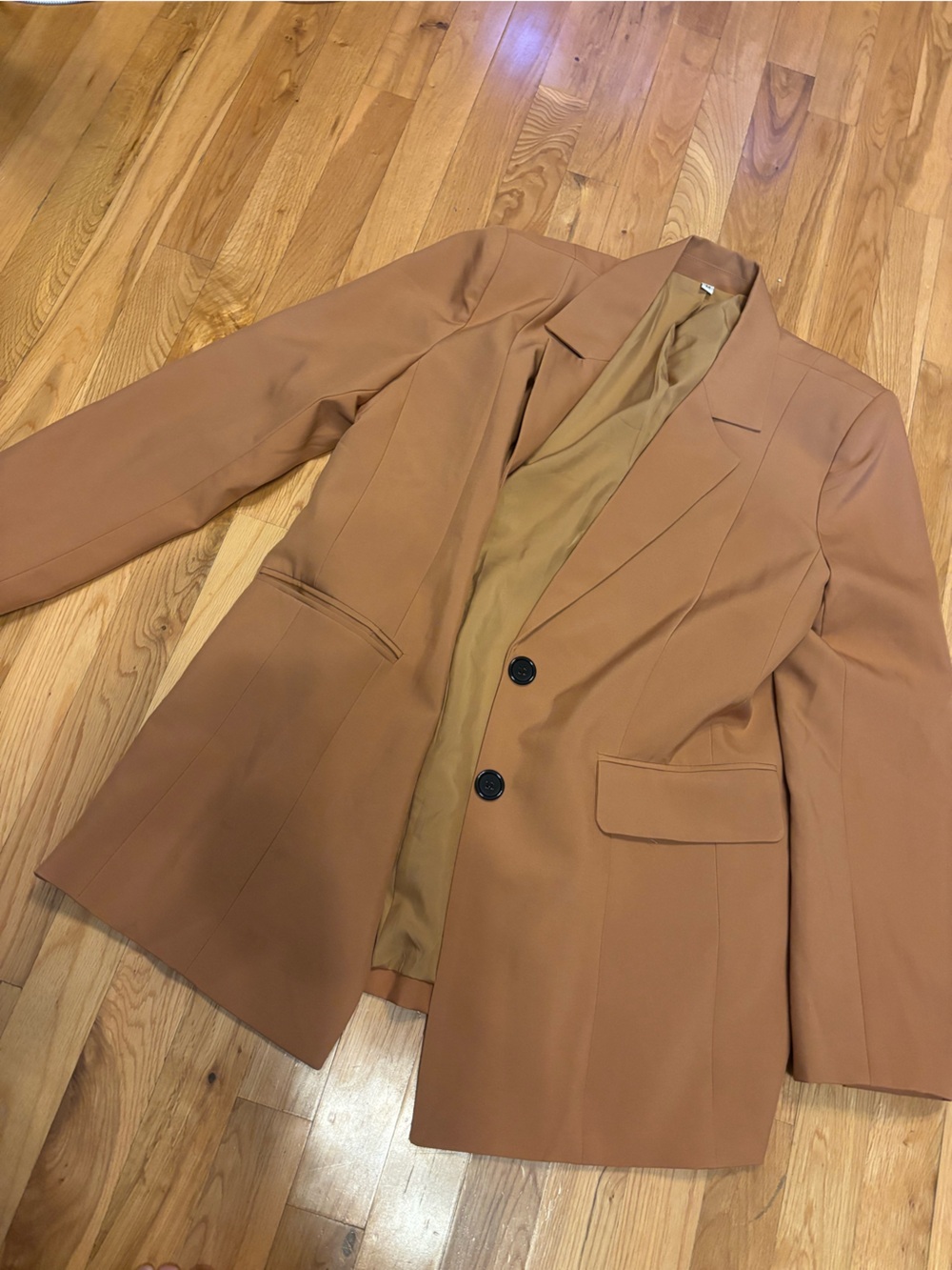 Womens Tailored Blazer in Camel Brown